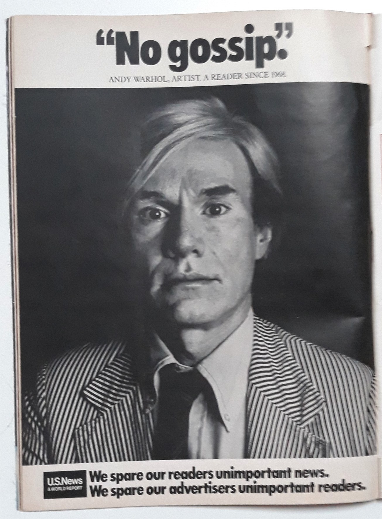no gossip andy warhol ad
