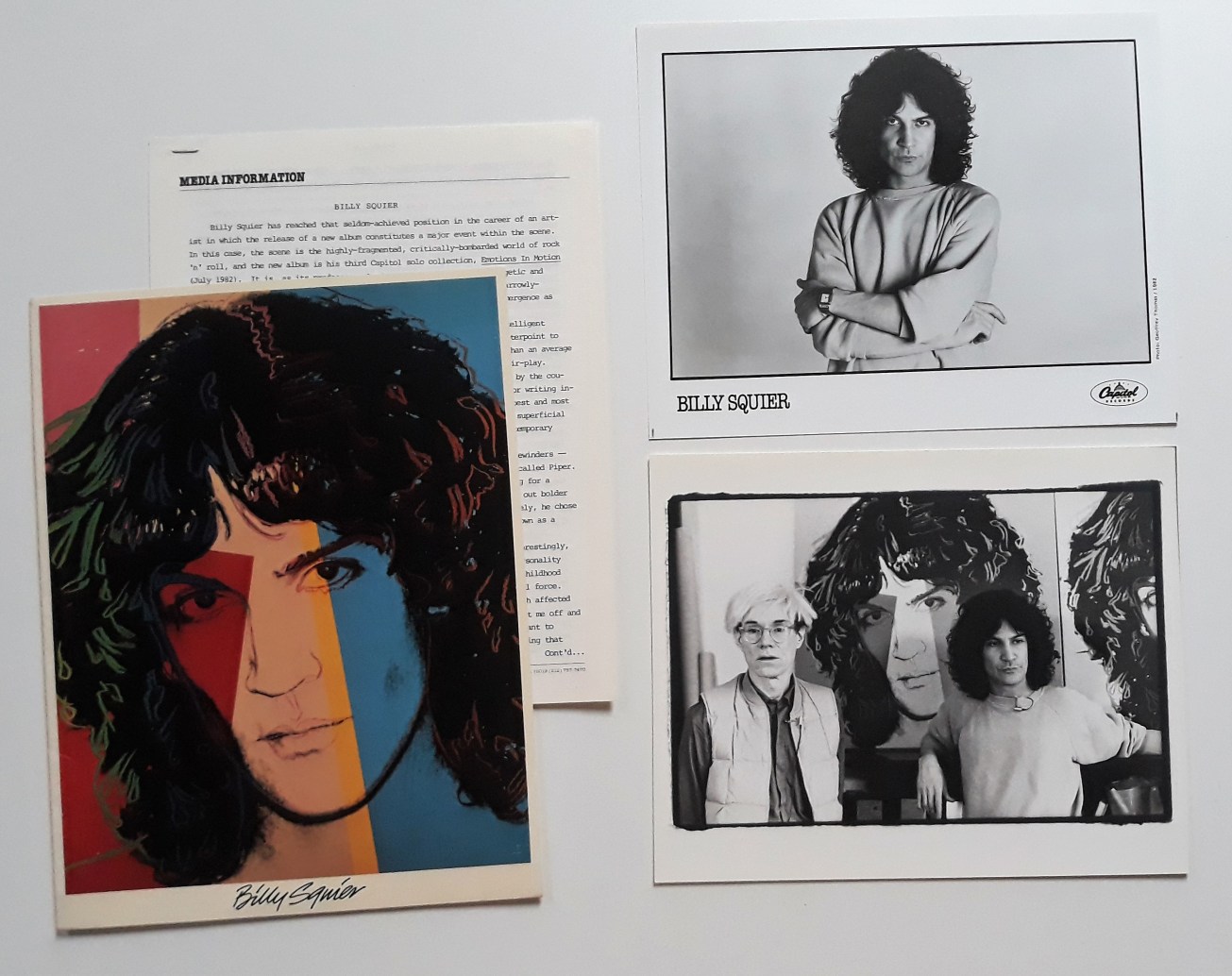 1982 Billy Squier 3 Emotions in Motion - Press folder